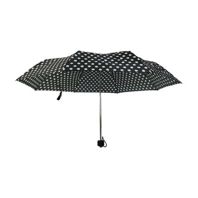 Windundurchlässiger faltender Regenschirm des manuellen offenen Polyester-190T für Frauen