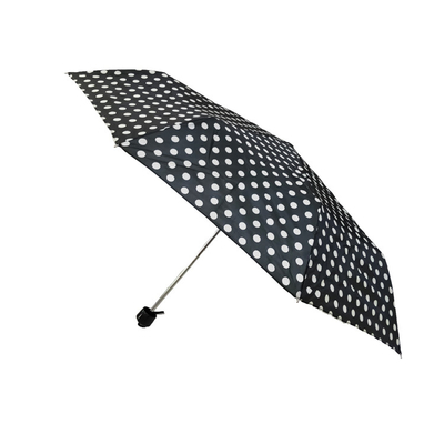 Windundurchlässiger faltender Regenschirm des manuellen offenen Polyester-190T für Frauen