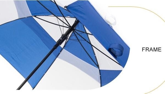 RPET-Rohseide-Metallrahmen-doppelter Überdachungs-Golf-Regenschirm mit Fiberglas-Rippen