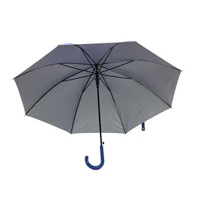 Kundenspezifische Farbbeschichtender Rohseide-Gewebe-UVregenschirm mit J-Griff