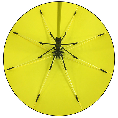 Gelbe Farbfiberglas-Wellen-Rohseide-großer Größen-Golf-Regenschirm für Männer