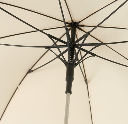 Damen asphaltieren Rahmen-Fiberglas mit Rippen versieht Rohseide-Regenschirm