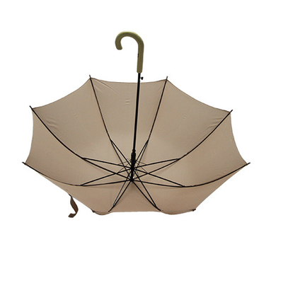 Griff-Rohseide-Regenschirm der 8mm Metallwellen-hölzerner J