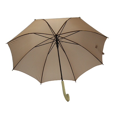Griff-Rohseide-Regenschirm der 8mm Metallwellen-hölzerner J
