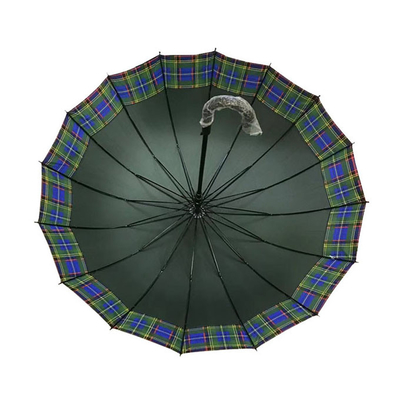 Rippen-Rohseide personifizierter Golf-Regenschirm des Sonnenschutz-24