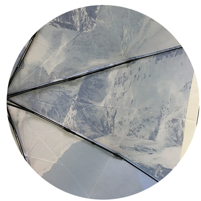 Digital, die Metallrahmen-windundurchlässigen faltenden Regenschirm mit Bambusgriff drucken