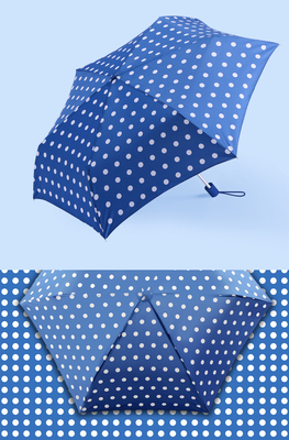 Sonnenschutz-Regenschirm Polka-Dot Printings 21inchx8K Rohseide-190T für Frauen