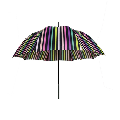 Windundurchlässiger kompakter gerader gestreifter Regenschirm SGS für Reise