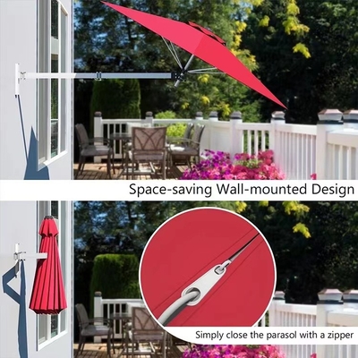 8FT/10FT an der Wand befestigter freitragender Sun Regenschirm mit justierbarem Polen