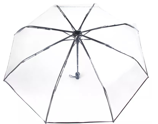 Kundenspezifische faltender POE Regenschirm 23 Inchx8K Logo Transparents 3