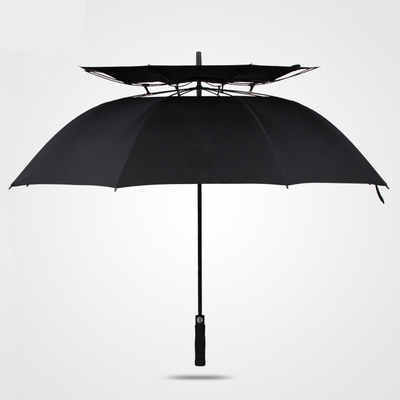 Imprägniern gerade doppelte Überdachung kundengebundene Golf-Regenschirm-halb automatische windundurchlässige