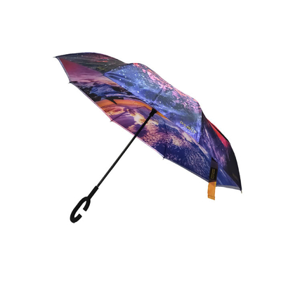 Umgedrehter Griff-umgekehrte Regenschirm-RückDoppelschicht der Auto-C windundurchlässig