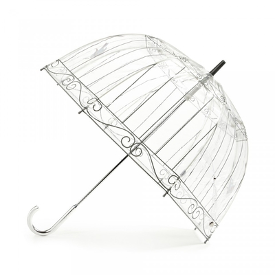 Wetterfester transparenter Blasen-Regenschirm mit J-Hakengriff