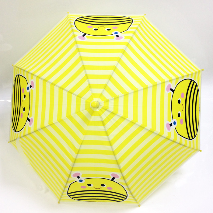 Cute Bienen Kompaktes Regenschirm für Kinder Chome Plattiert Rahmen Erdbeergriff Customized Logo