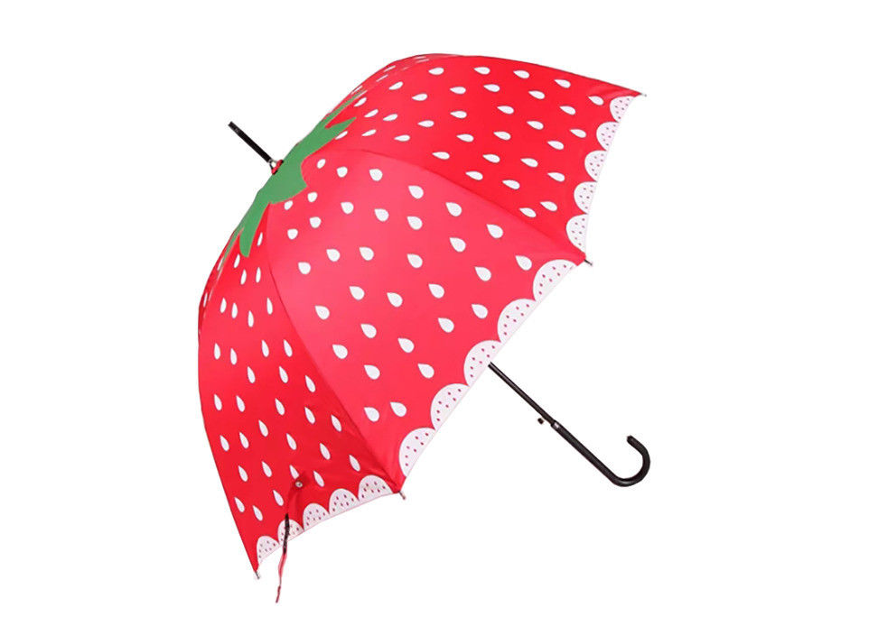 23 Zoll-reizende feste Stock-Regenschirm-Erdbeere, die Portable für Kinder druckt