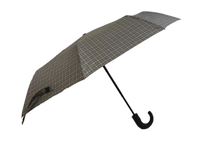 Reise-Regenschirm gebogenes Griff-Kontrolldruckgewebe Mann-Luxus Soems automatischer